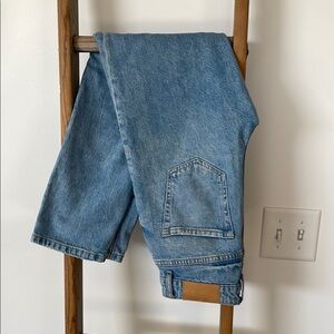 Zara Blue Straight Leg Classic Denim Jeans